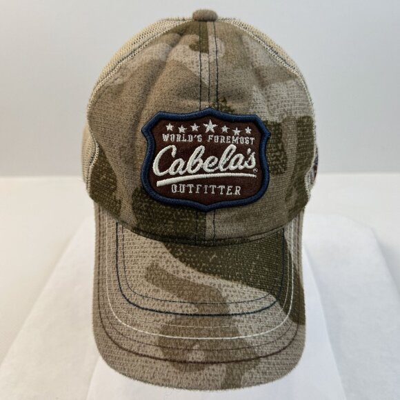 Cabelas  Mesh Back Camo Trucker Cap Adjustable Strap Hat Q3 Technology One Size - Picture 1 of 10